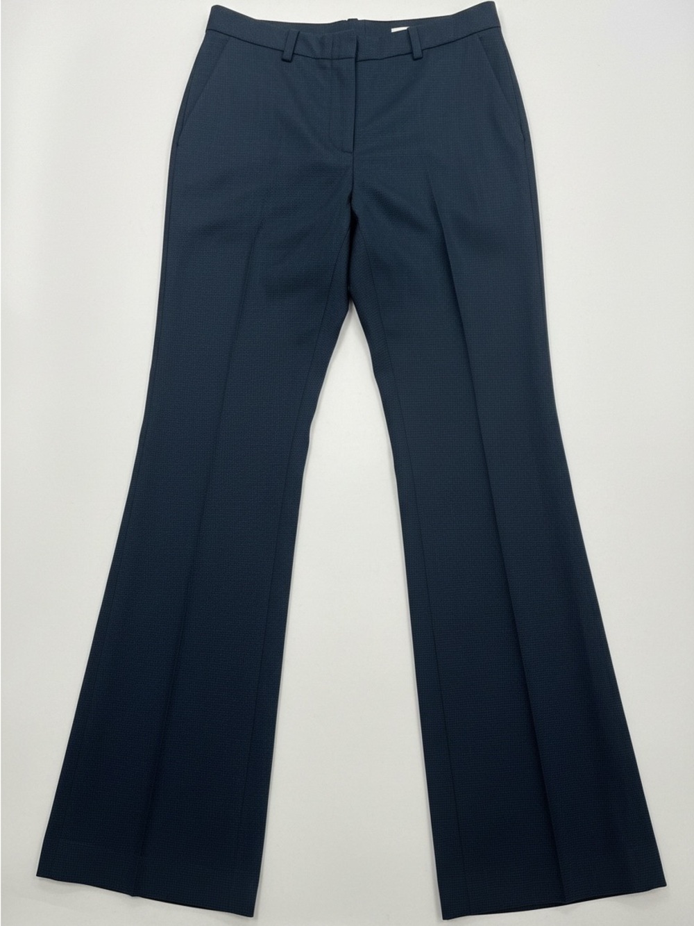 Hugo Boss Dark Green Wool Micro Check Straight Leg Dress Pants Size 2